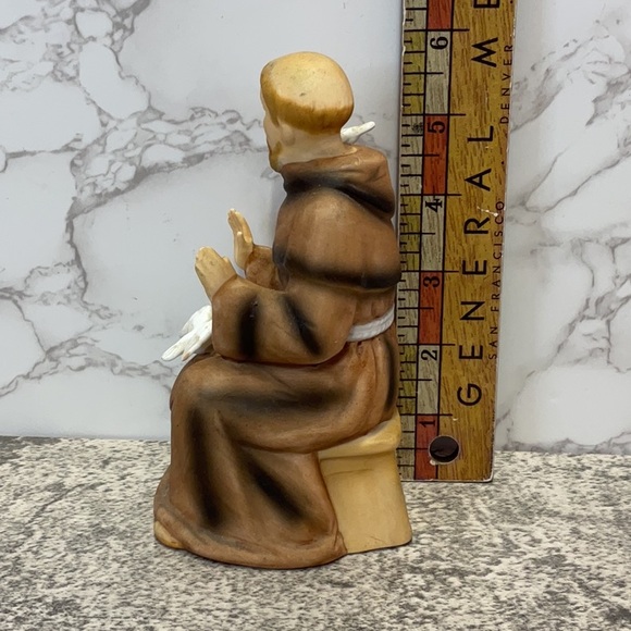 Vintage Sitting St. Francis of Assisi Catholic Sanmyro Japan Porcelain figurine - Picture 6 of 9